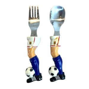 Inzone Soccer Ball Sport Fork & Spoon 6" USA Atlanta GA Silverware